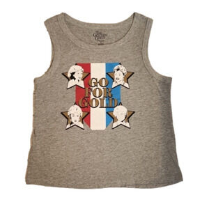 𝅺Womens The Golden Girls Go For Gold gray graphic tank size Medium.